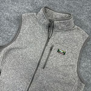 LL Bean Vest Mens M Gray Mountain Classic Fleece Full Zip Better Sweater READ